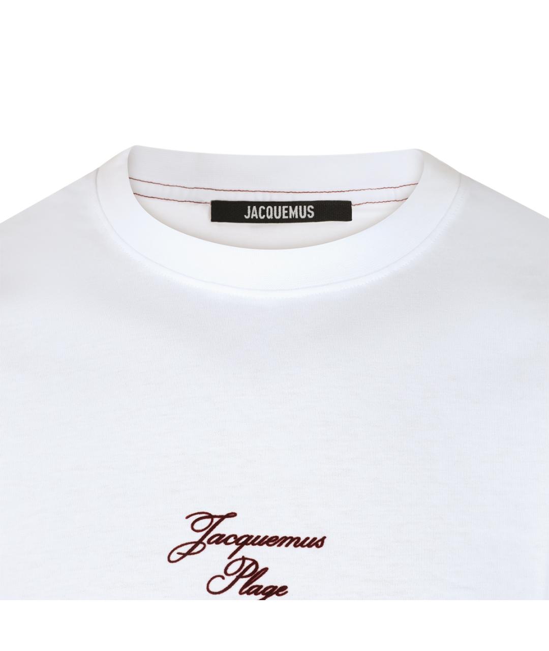 JACQUEMUS Белая хлопковая футболка, фото 3