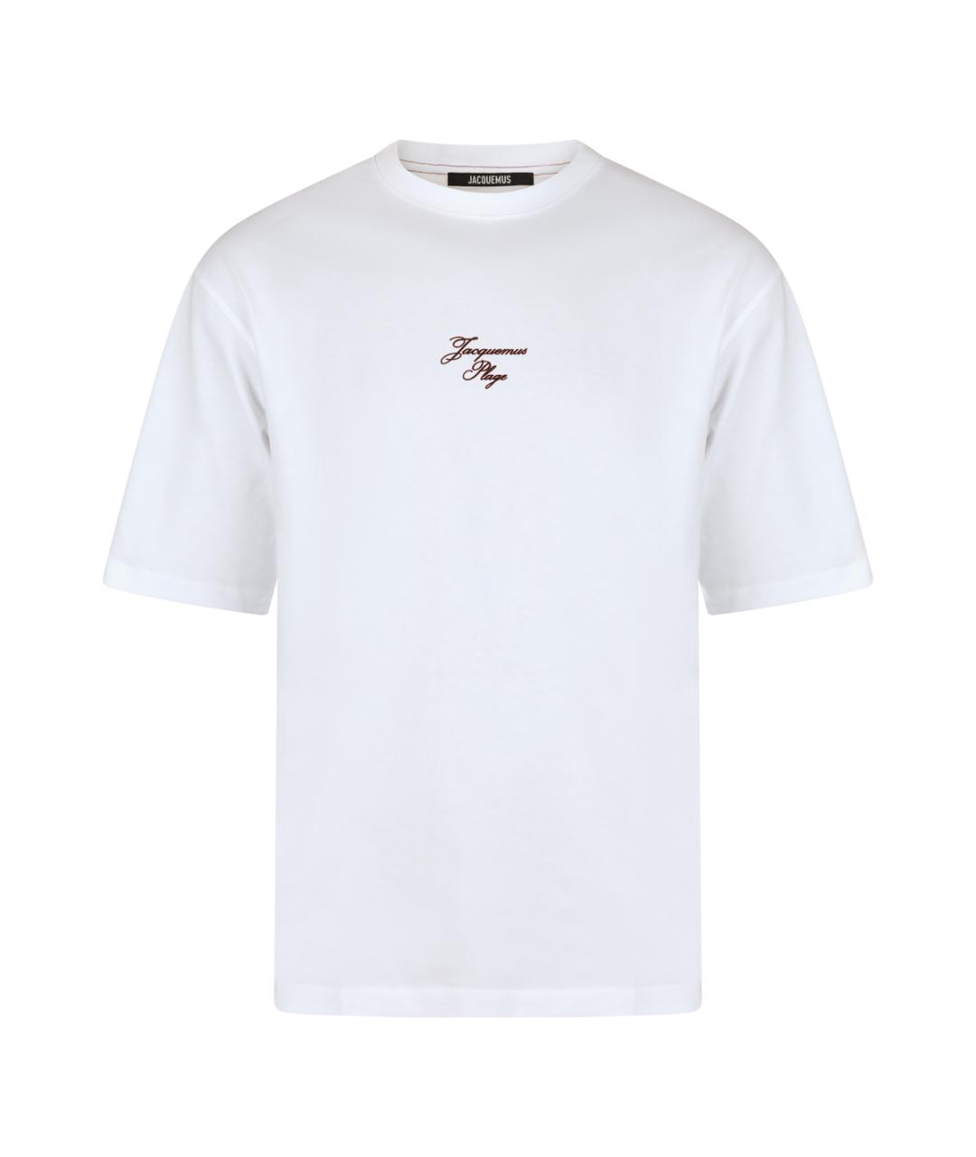 JACQUEMUS Белая хлопковая футболка, фото 1