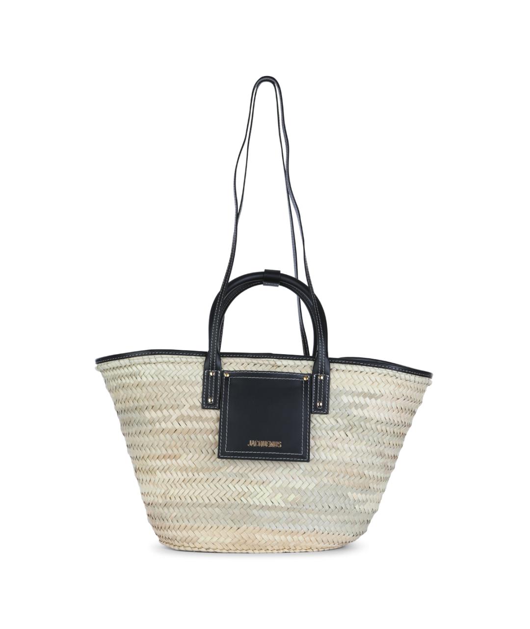 JACQUEMUS Бежевая пелетеная сумка тоут, фото 1