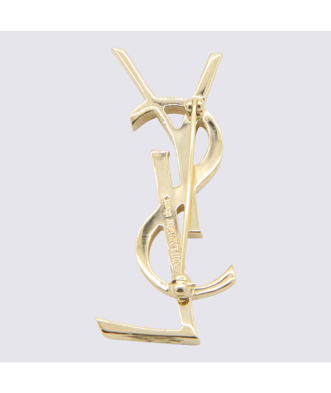 SAINT LAURENT Золотая латунная булавка / брошь, фото 3