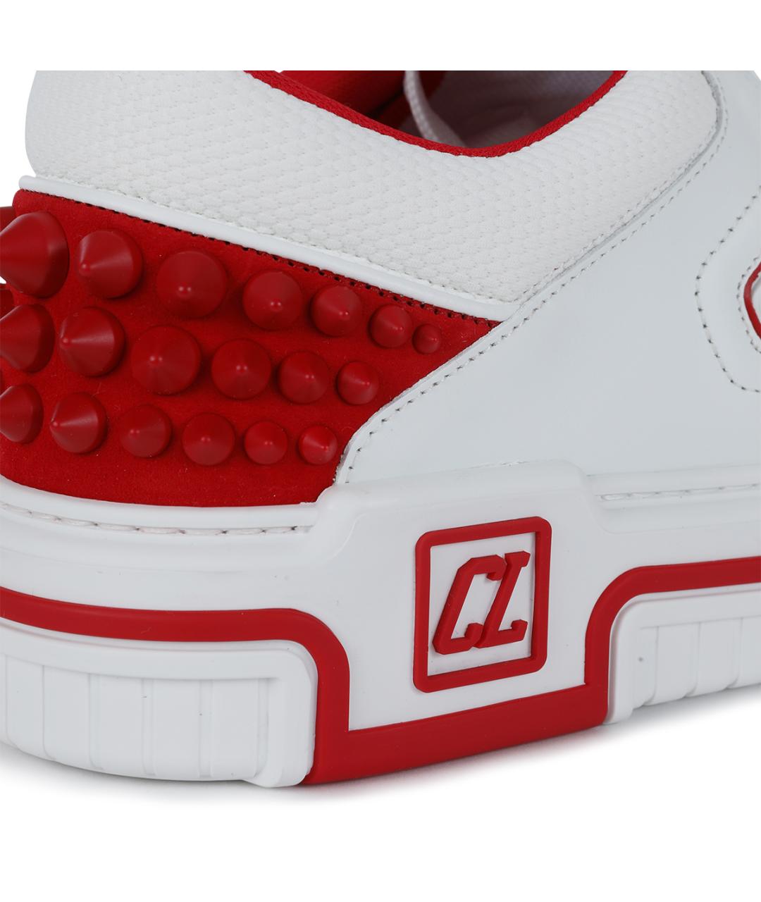 CHRISTIAN LOUBOUTIN Белые кожаные низкие кроссовки / кеды, фото 4