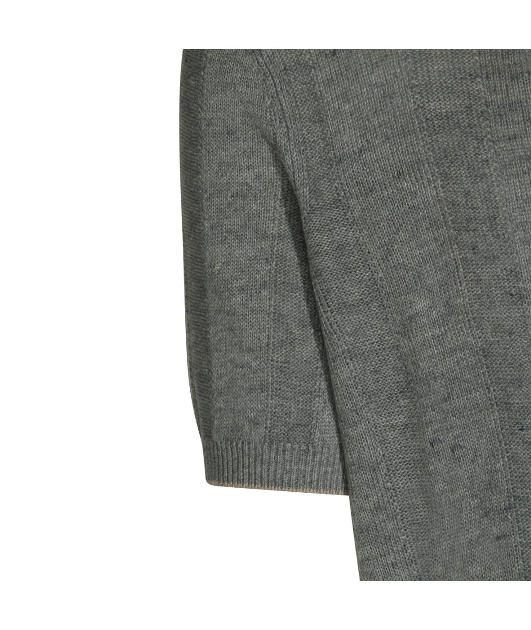 BRUNELLO CUCINELLI Серая льняная кэжуал рубашка, фото 4