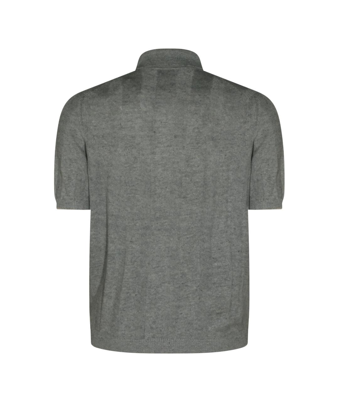 BRUNELLO CUCINELLI Серая льняная кэжуал рубашка, фото 2