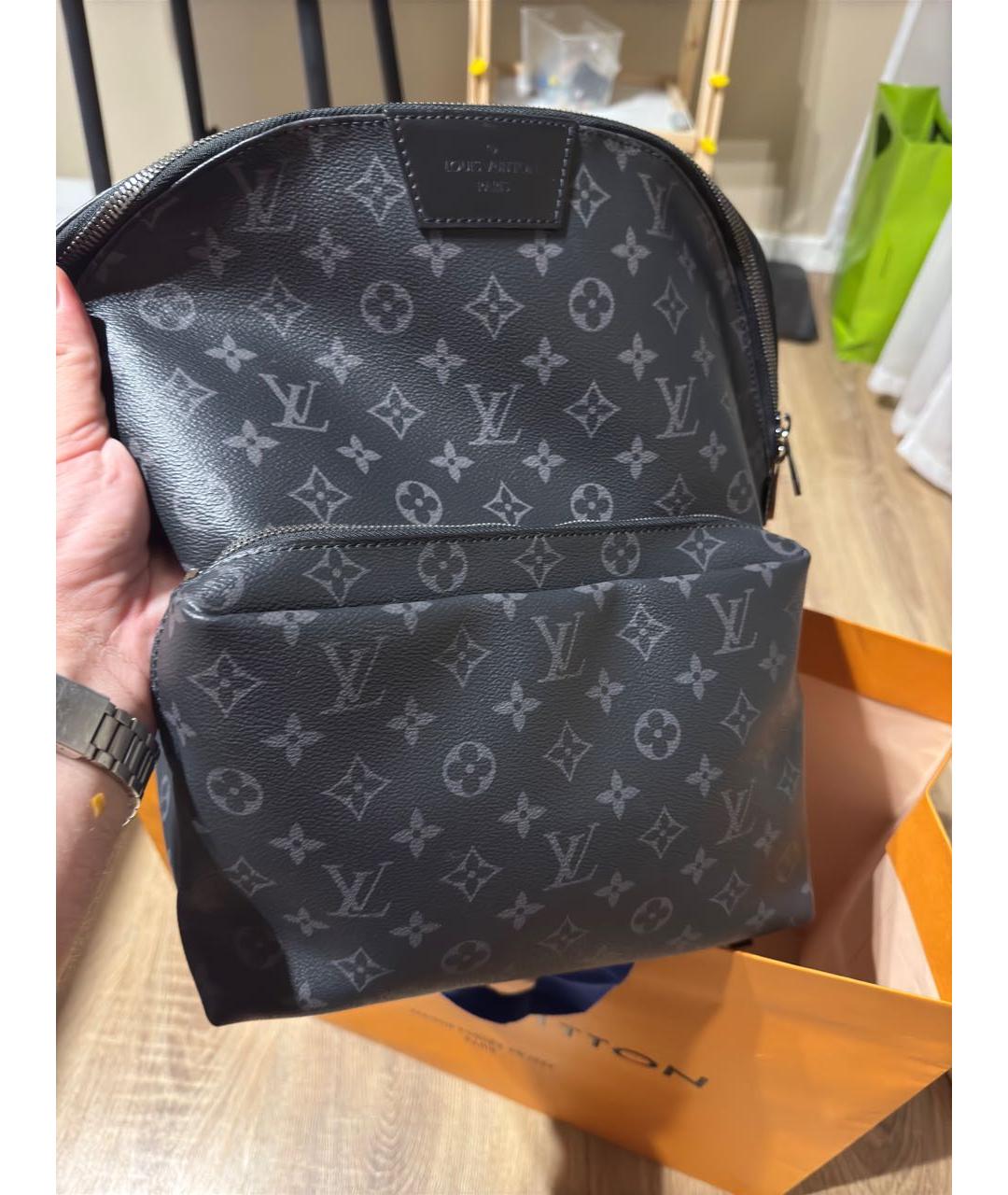 LOUIS VUITTON Черный кожаный рюкзак, фото 2