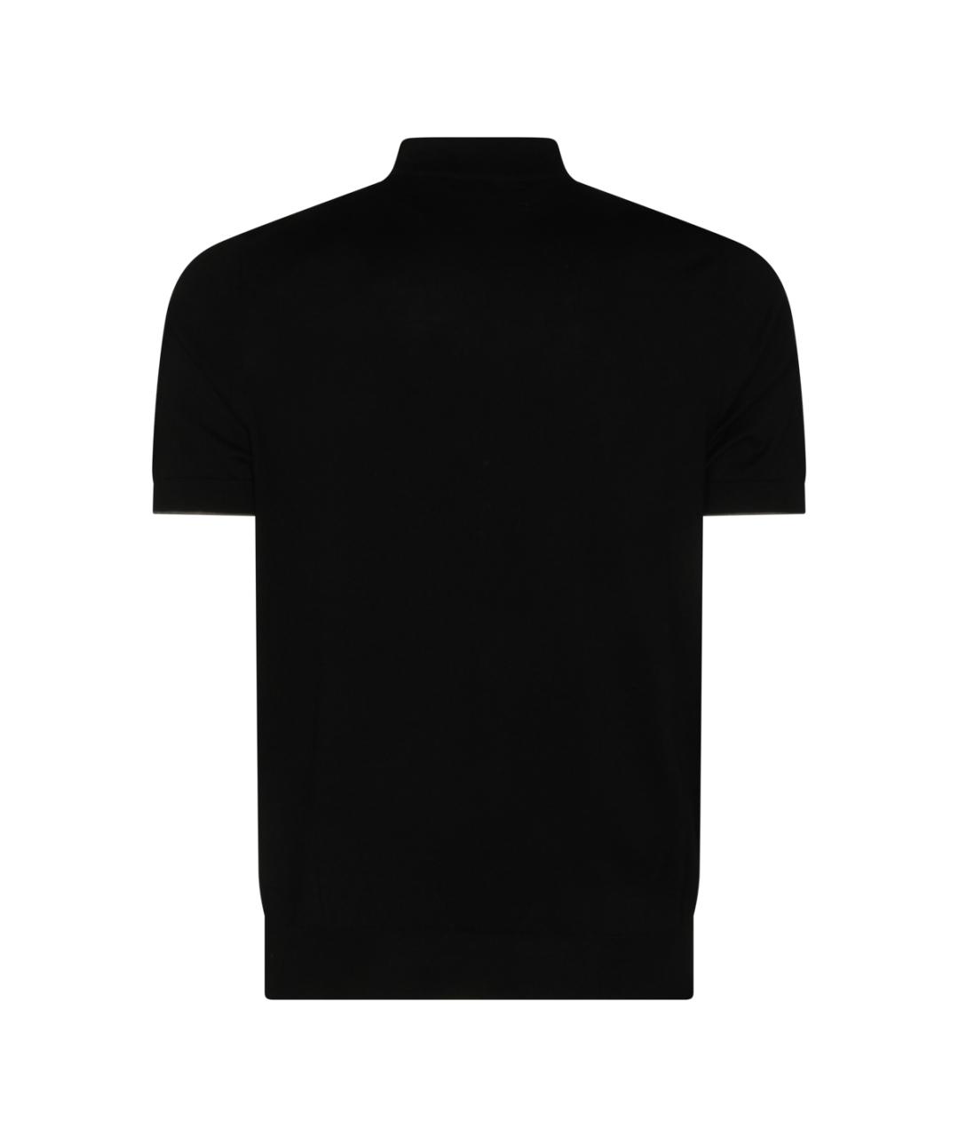 BRUNELLO CUCINELLI Черное хлопковое поло с коротким рукавом, фото 2