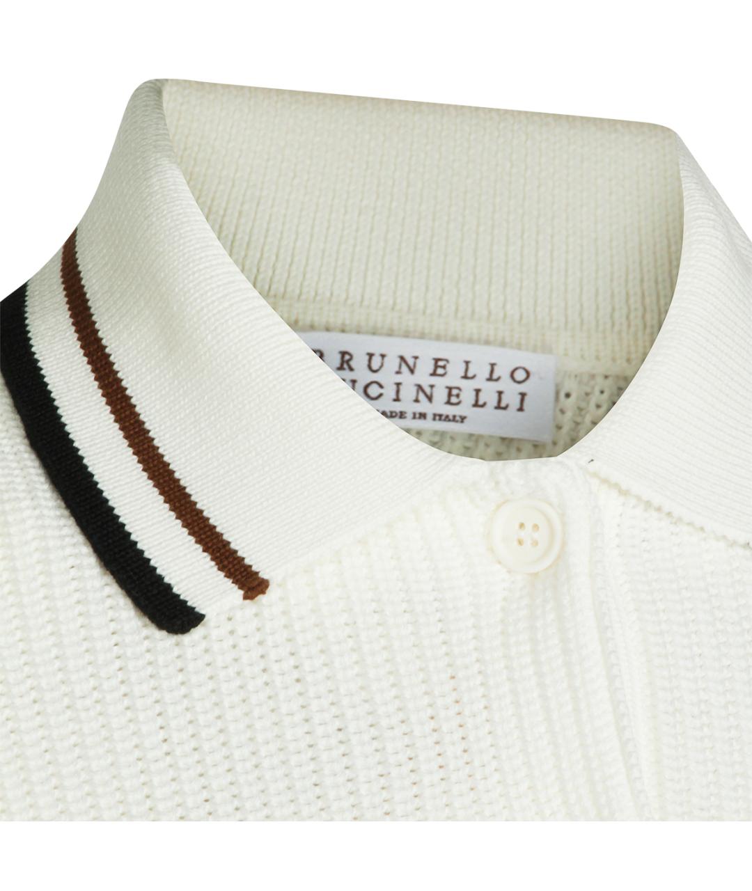 BRUNELLO CUCINELLI Белый хлопковый джемпер / свитер, фото 3