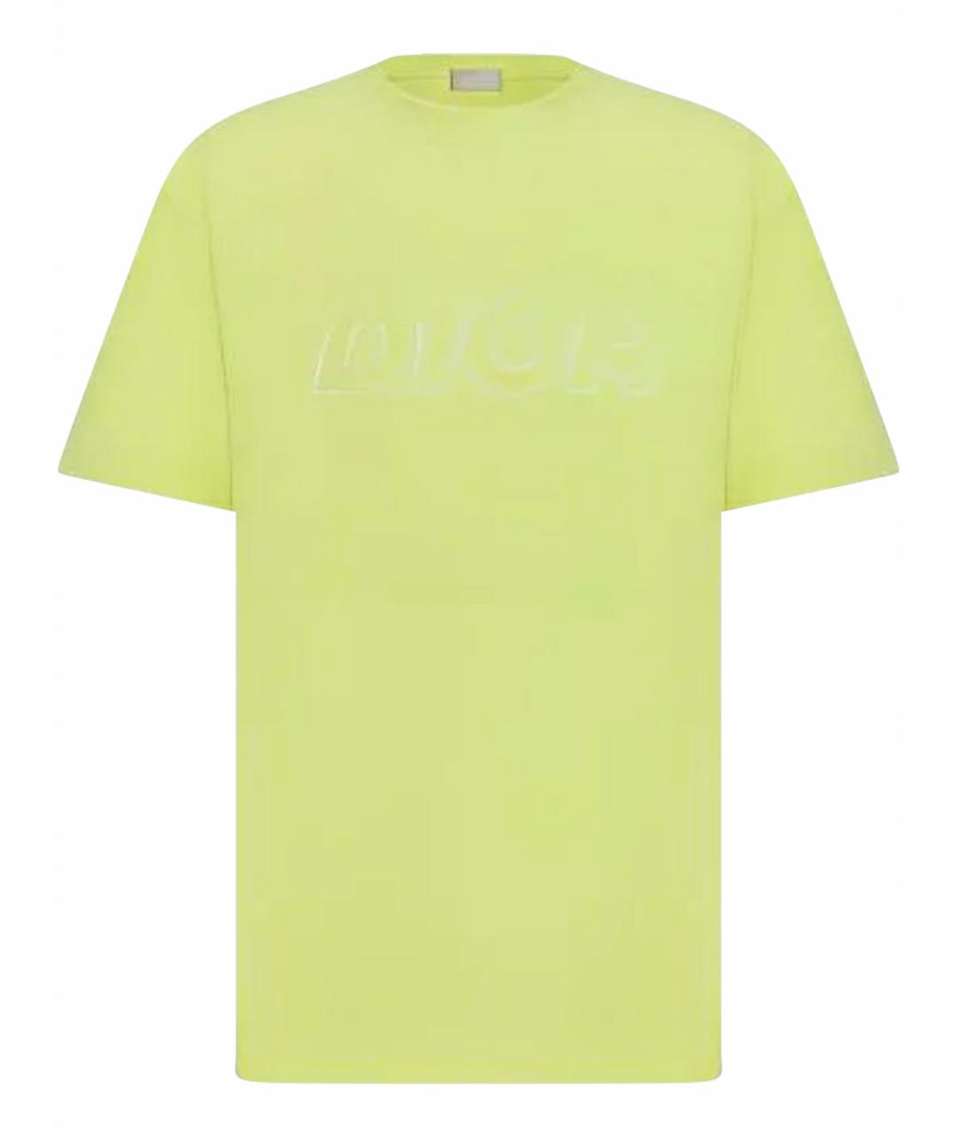 CHRISTIAN DIOR Желтая хлопковая футболка, фото 1