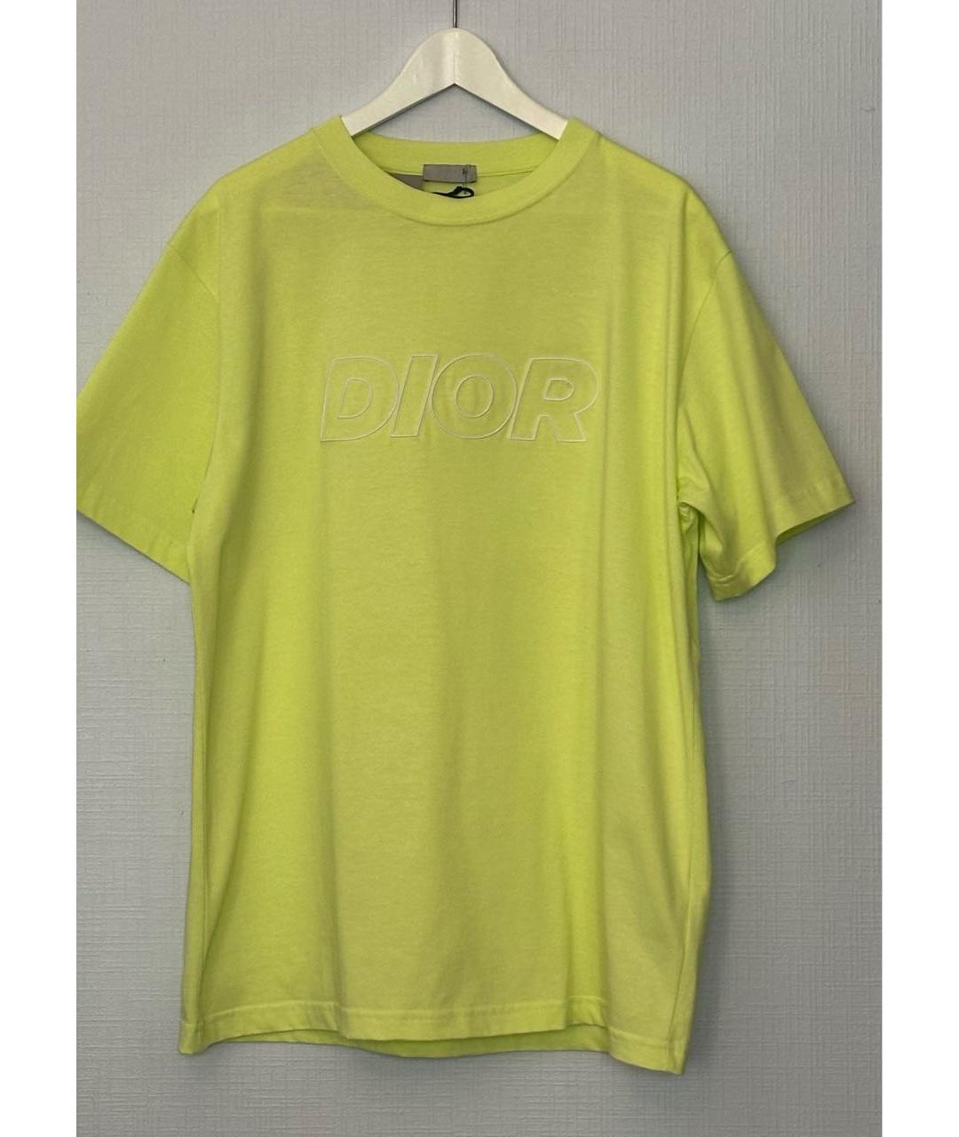CHRISTIAN DIOR Желтая хлопковая футболка, фото 8