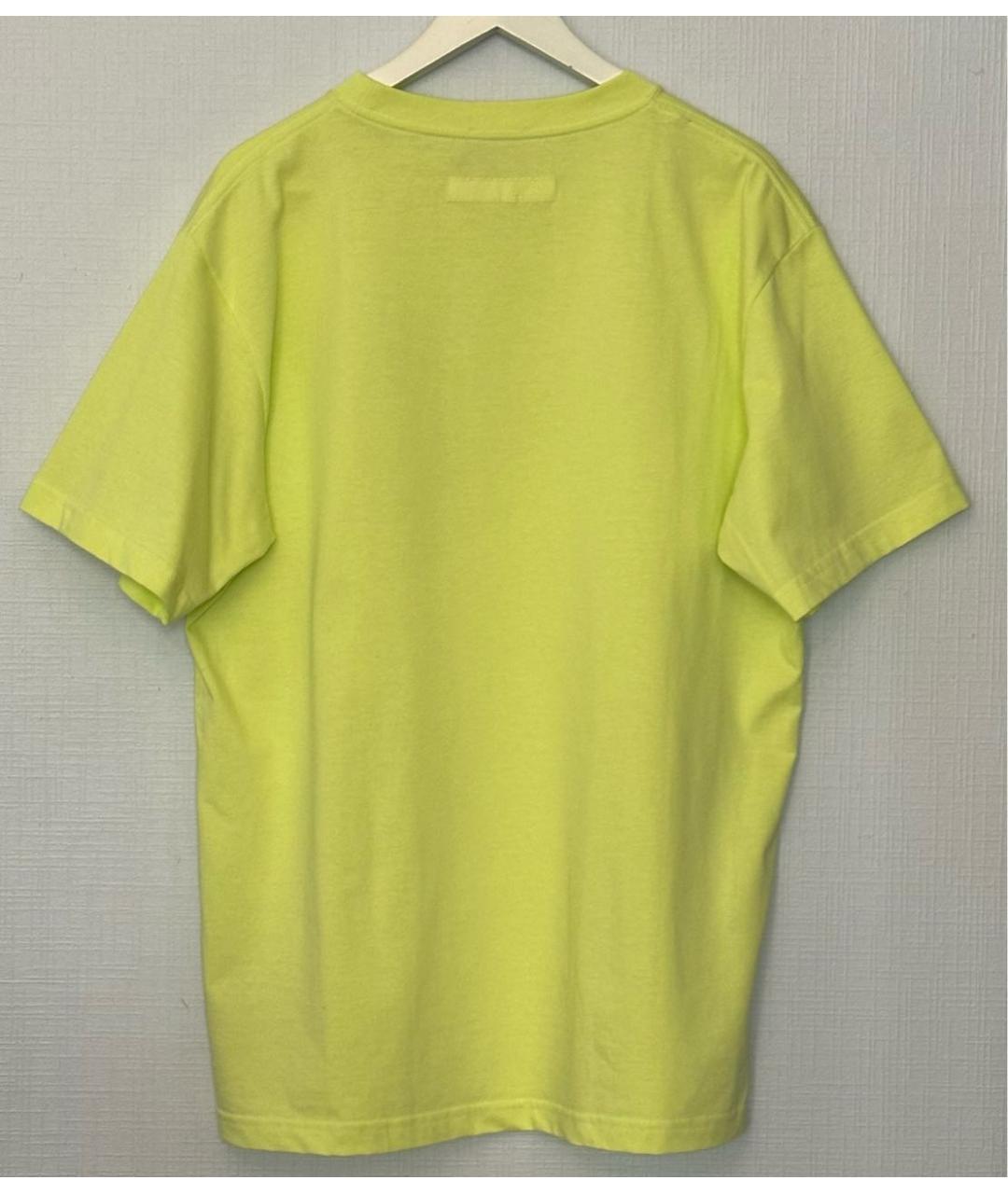 CHRISTIAN DIOR Желтая хлопковая футболка, фото 2