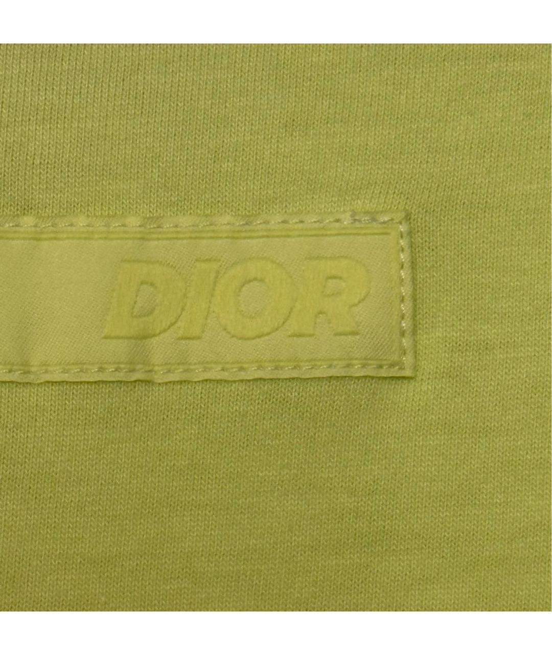 CHRISTIAN DIOR Желтая хлопковая футболка, фото 6