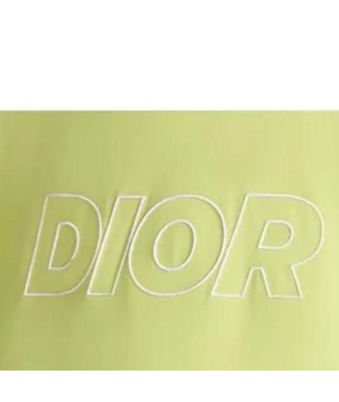 CHRISTIAN DIOR Желтая хлопковая футболка, фото 5