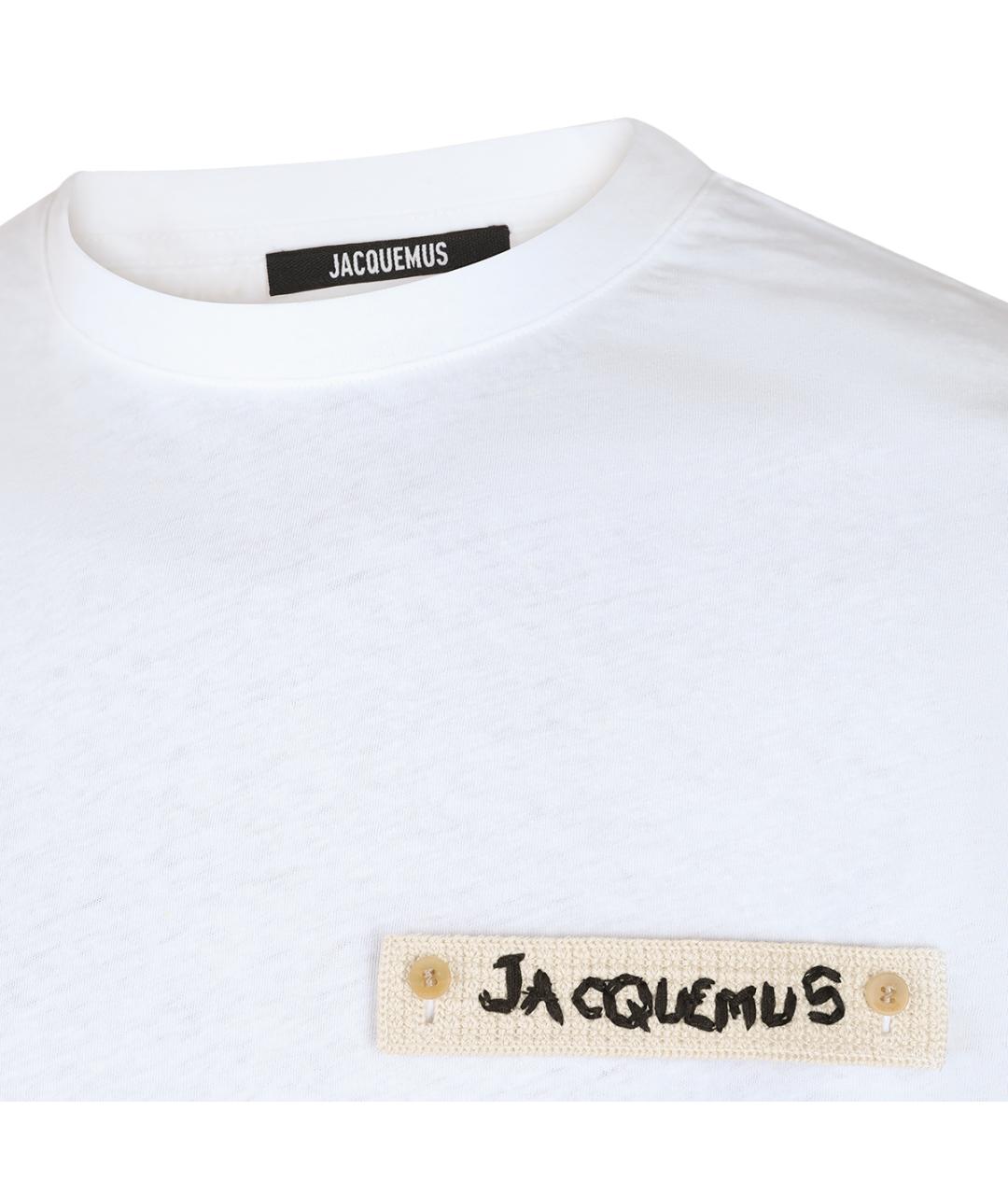 JACQUEMUS Белая хлопковая футболка, фото 3