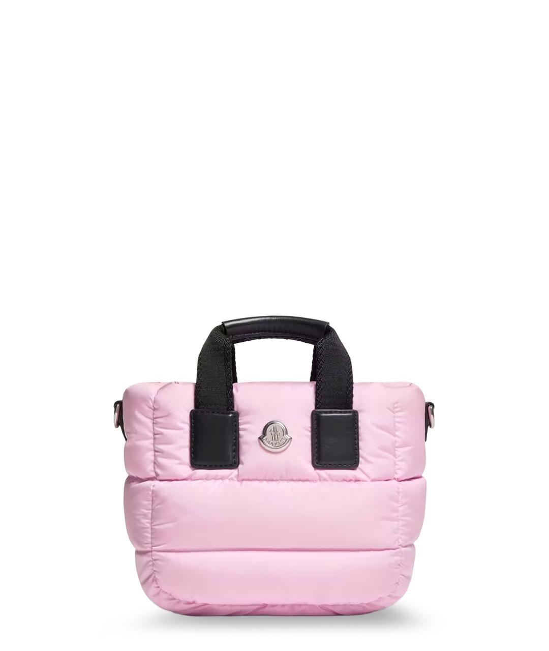 MONCLER Розовая тканевая сумка тоут, фото 1