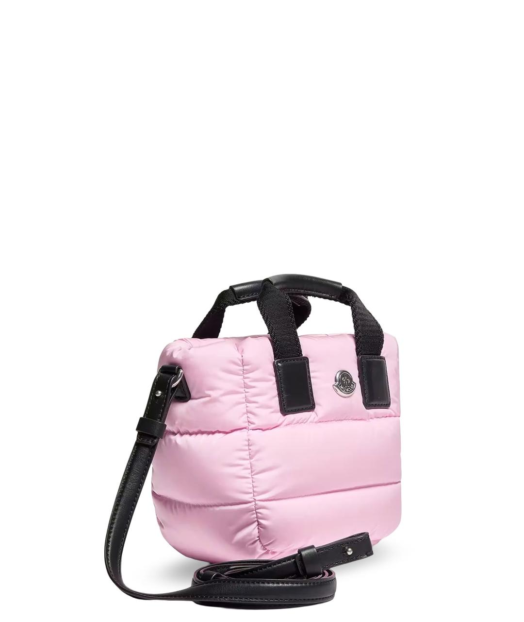 MONCLER Розовая тканевая сумка тоут, фото 3