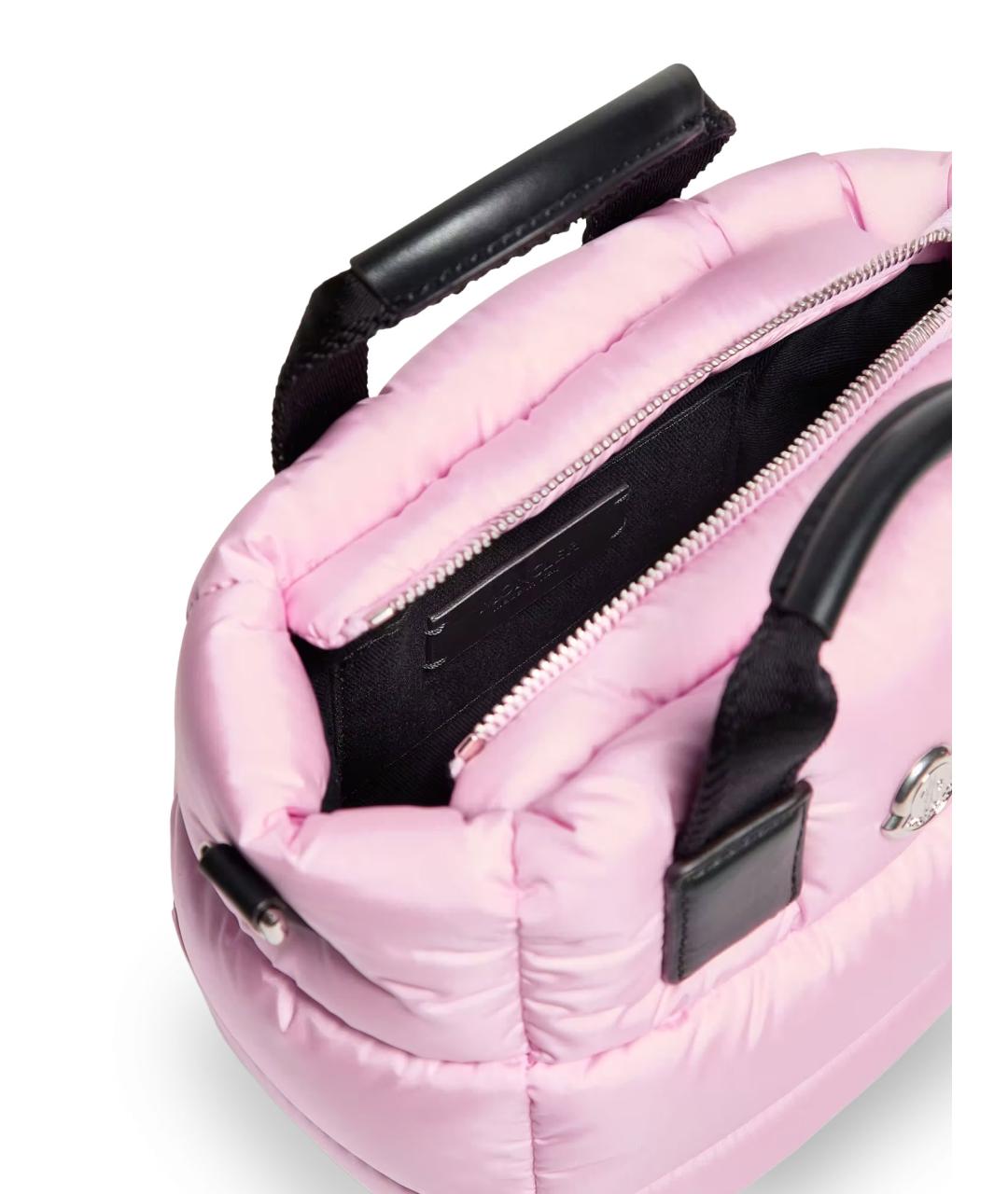 MONCLER Розовая тканевая сумка тоут, фото 4