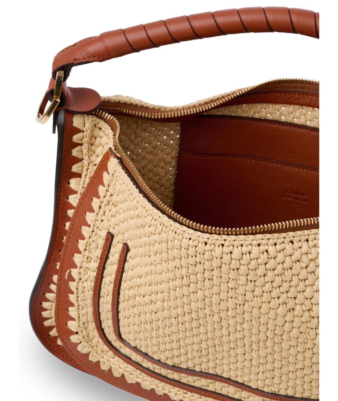 CHLOE Бежевая пелетеная сумка через плечо, фото 4