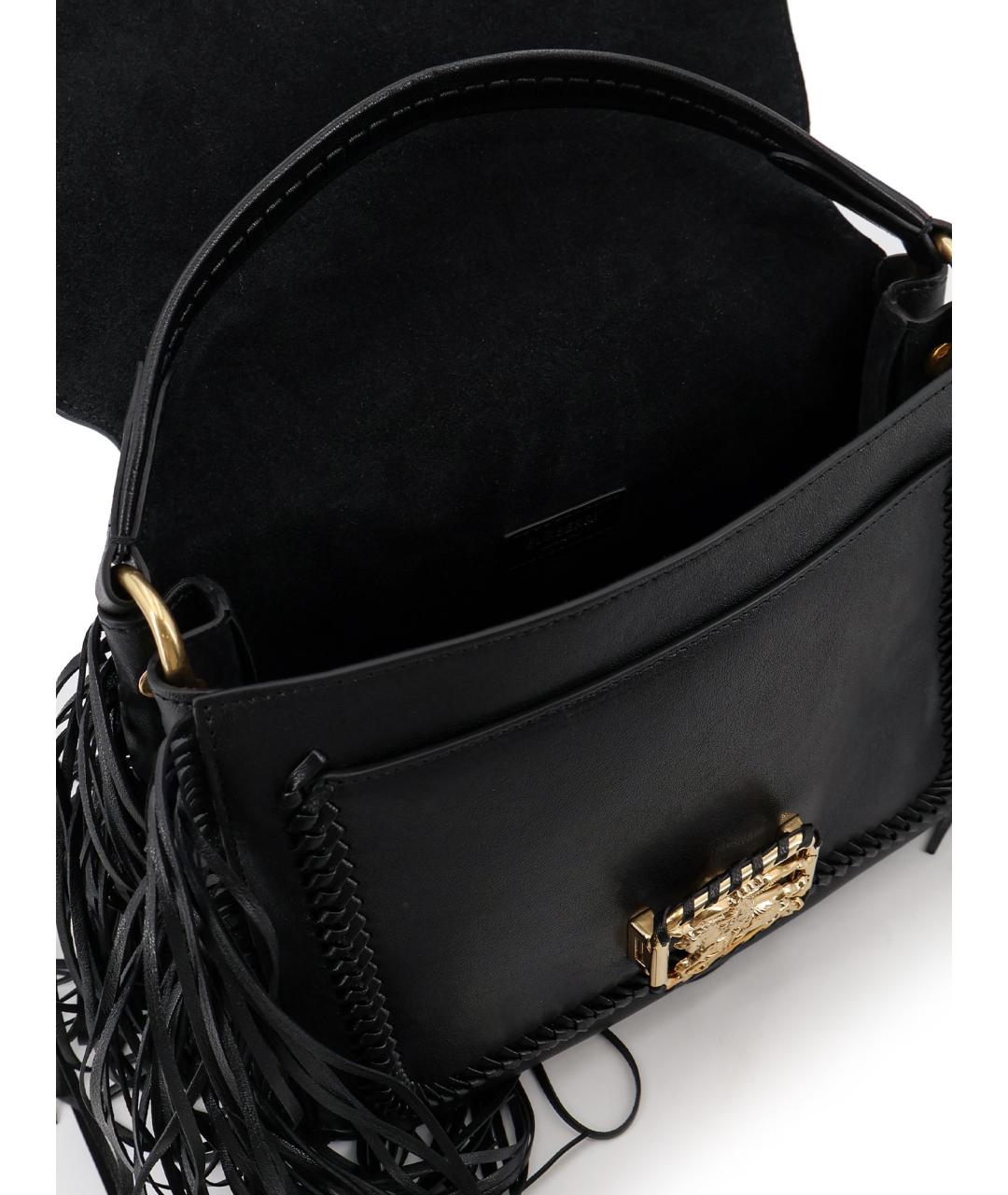 BURBERRY Черная кожаная сумка с короткими ручками, фото 4