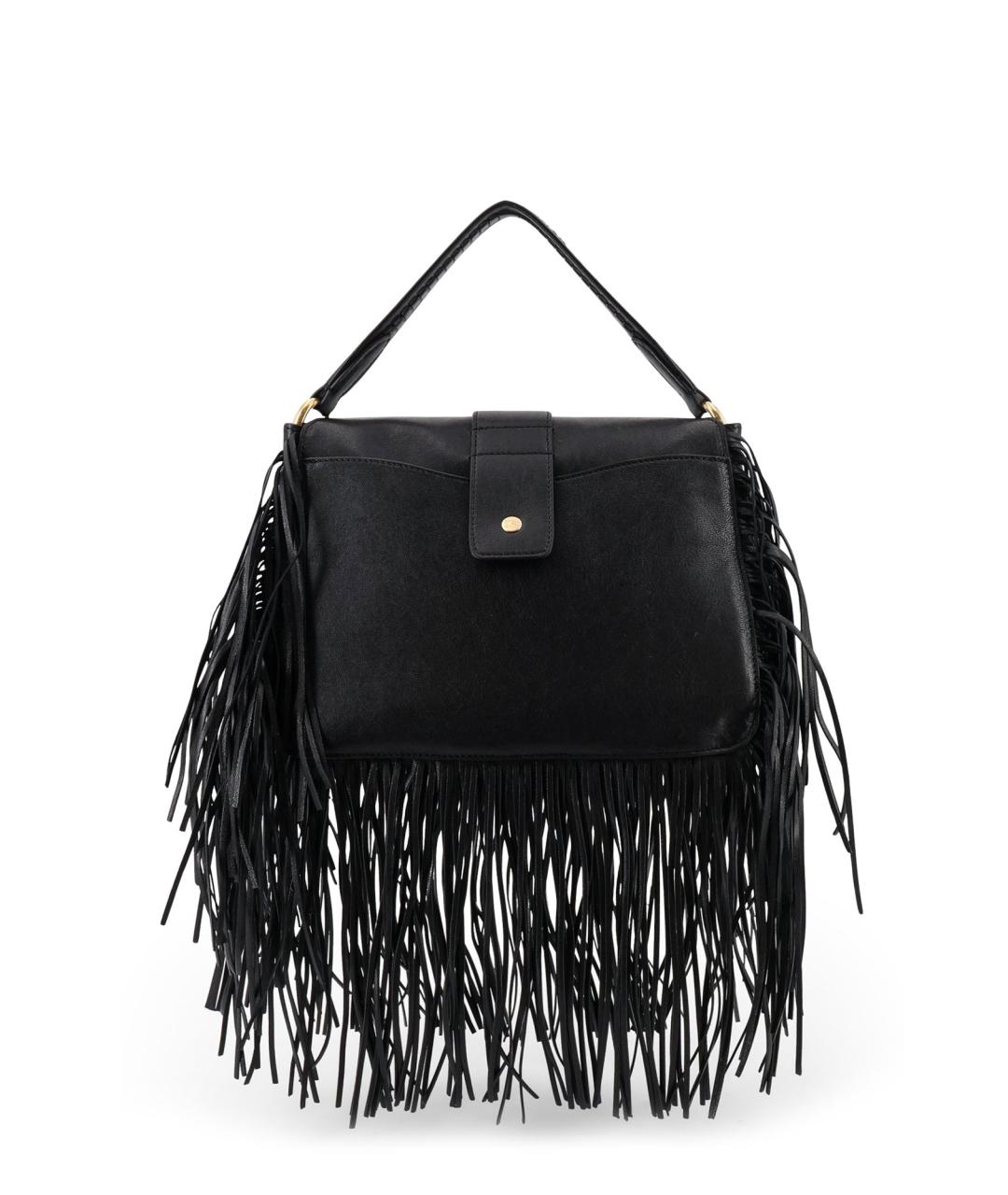 BURBERRY Черная кожаная сумка с короткими ручками, фото 2