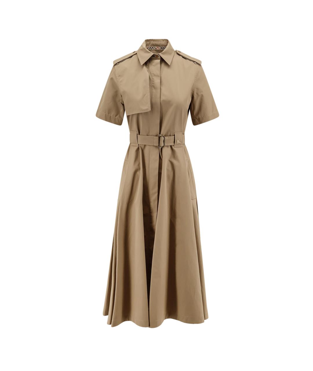 BURBERRY Бежевое хлопковое повседневное платье, фото 1