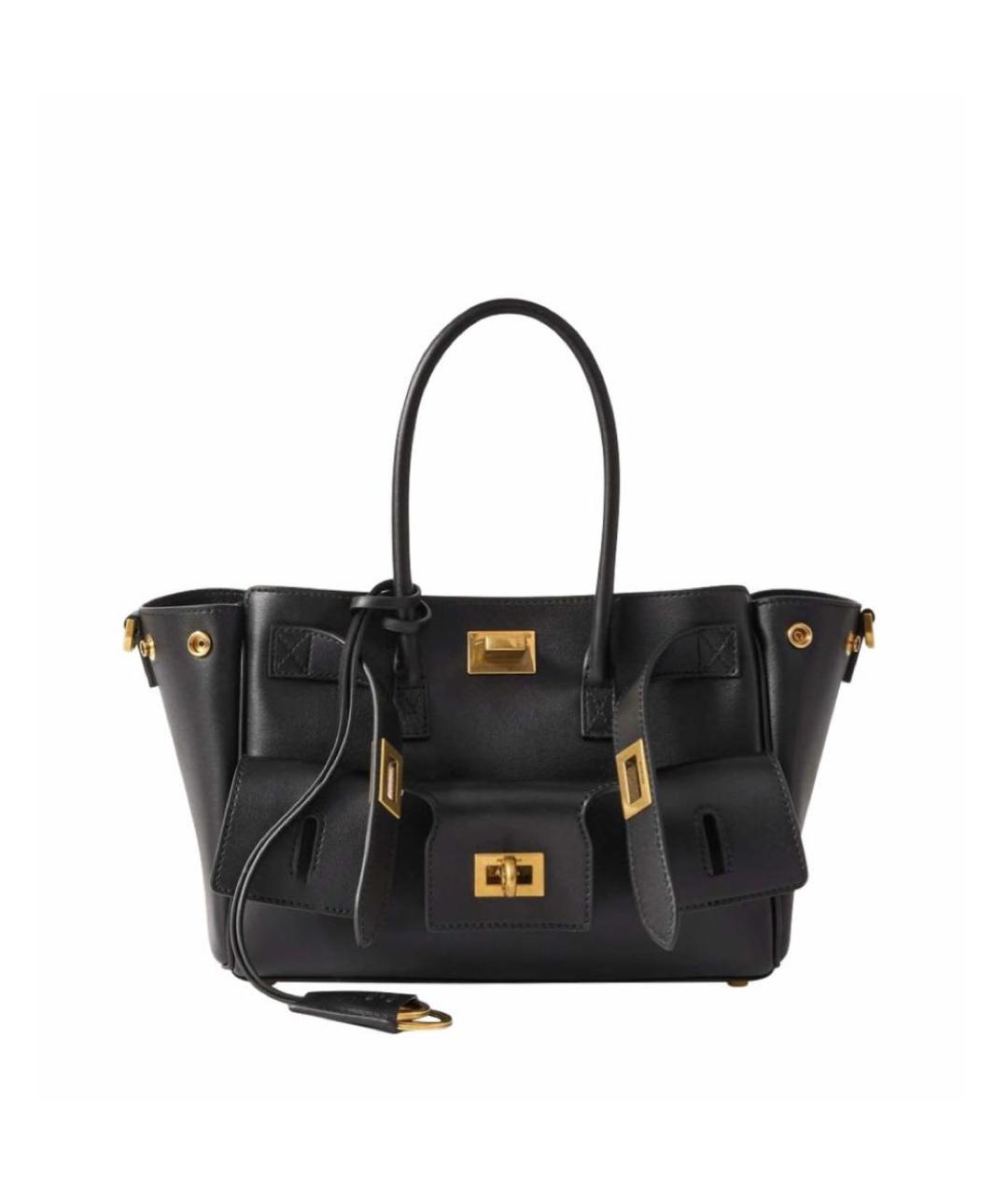 BALENCIAGA Черная кожаная сумка тоут, фото 5