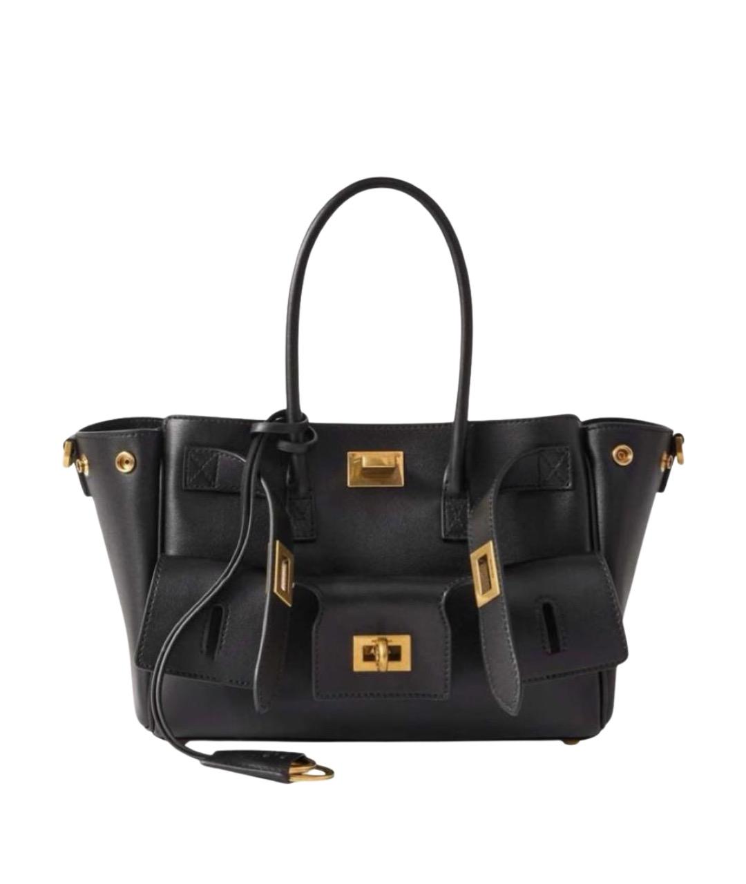 BALENCIAGA Черная кожаная сумка тоут, фото 1