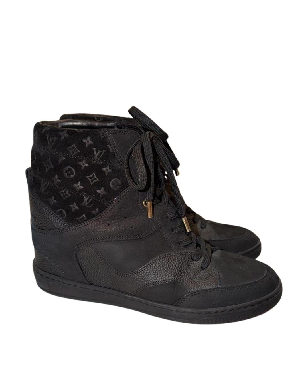 LOUIS VUITTON Черные кожаные ботильоны, фото 1