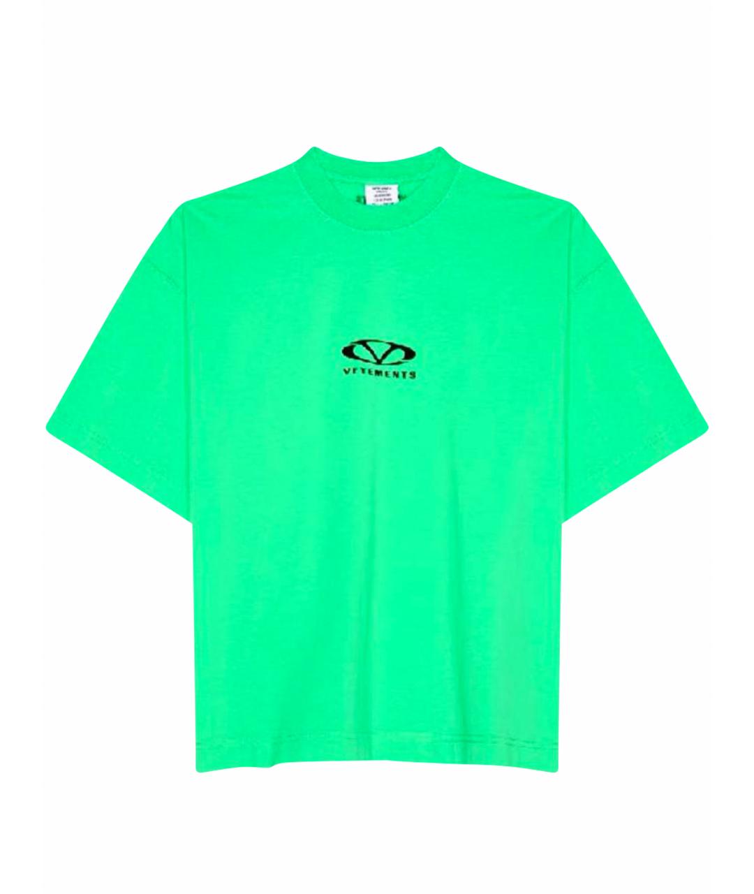 VETEMENTS Зеленая хлопковая футболка, фото 1