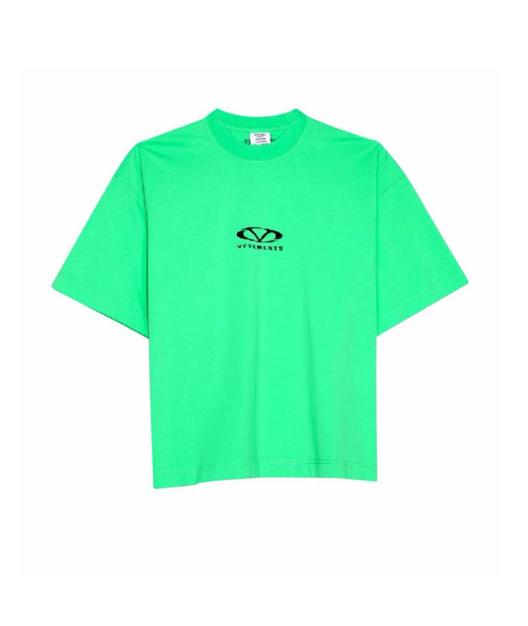 VETEMENTS Зеленая хлопковая футболка, фото 6