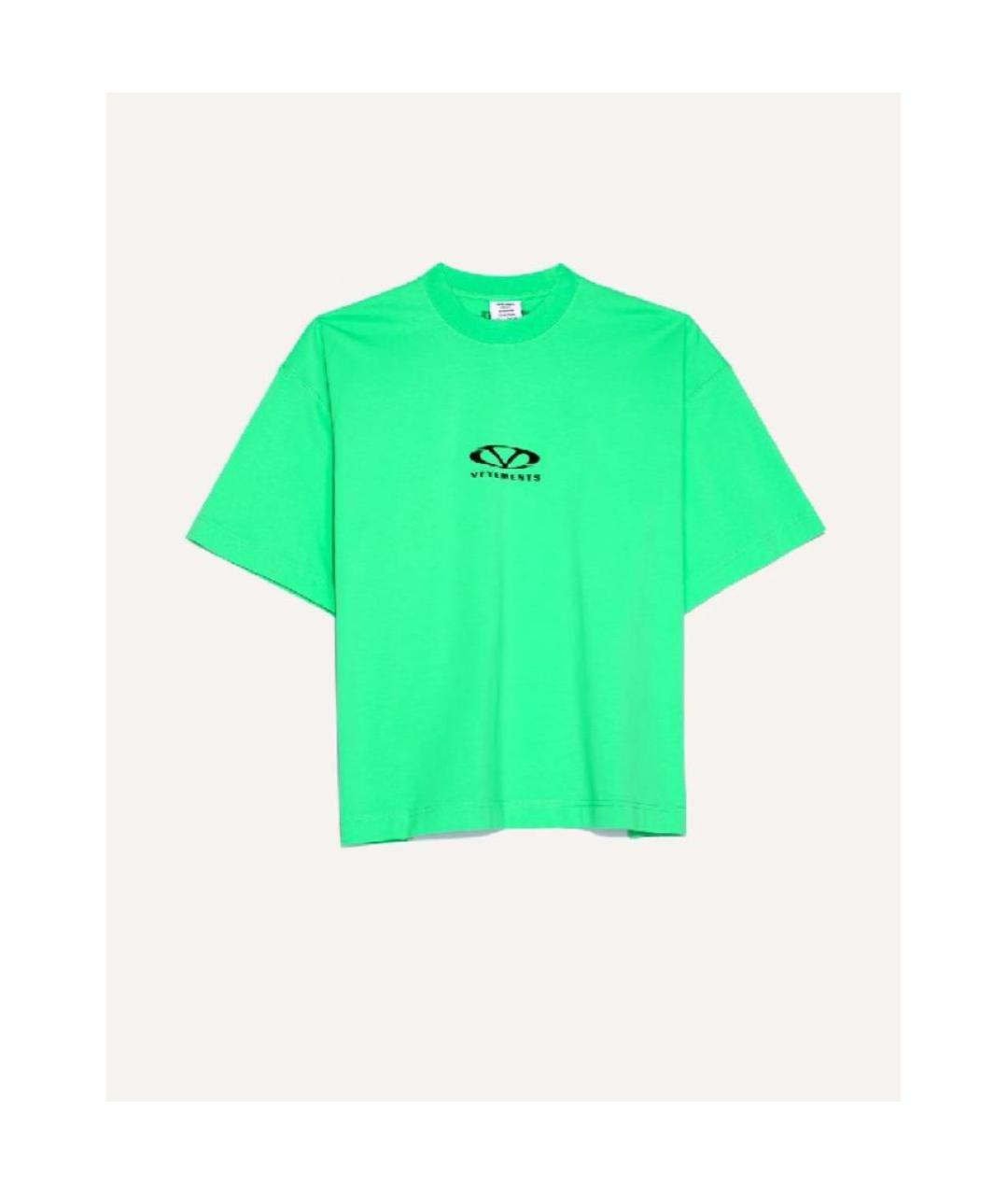 VETEMENTS Зеленая хлопковая футболка, фото 5