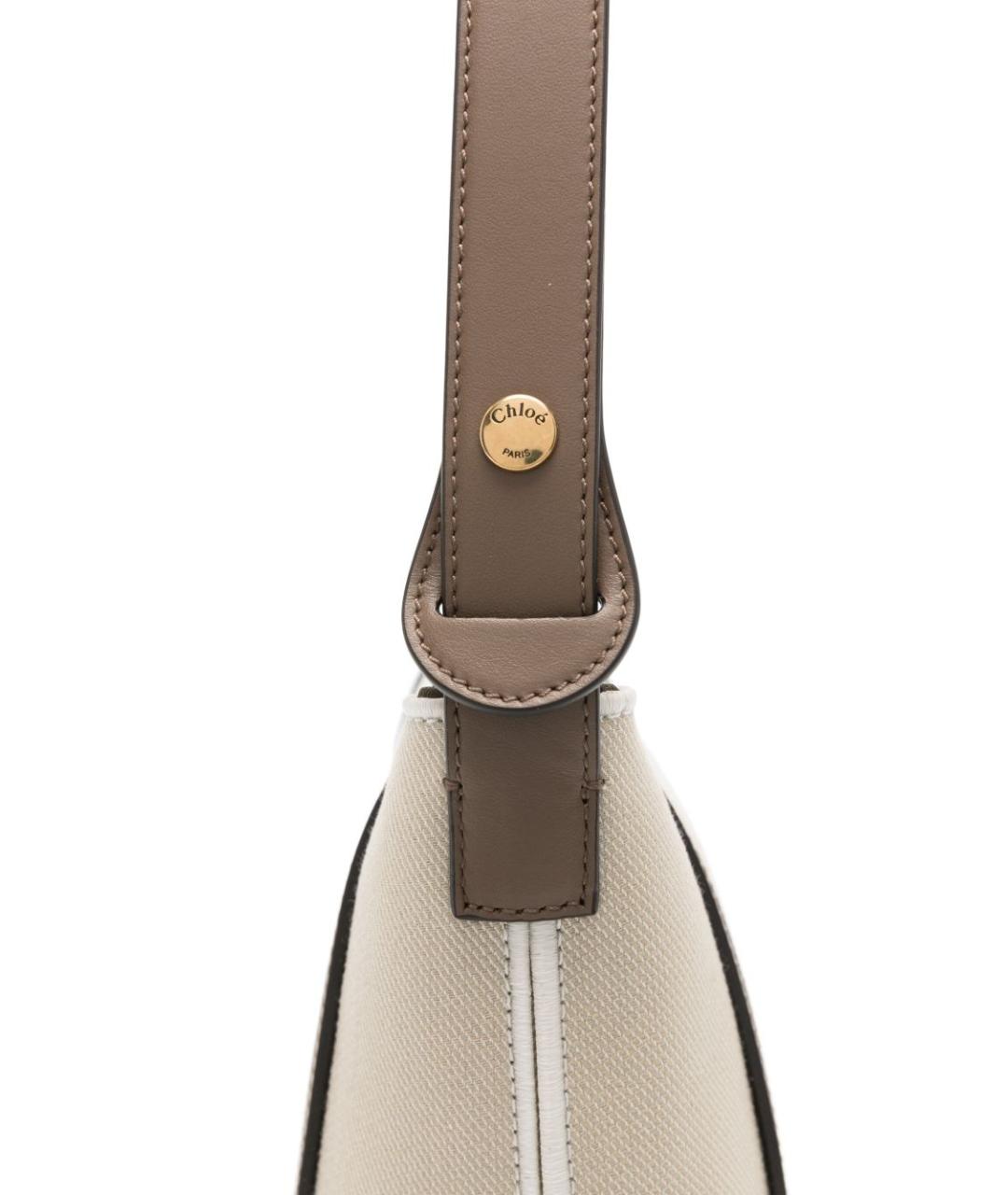 CHLOE Бежевая хлопковая сумка с короткими ручками, фото 3