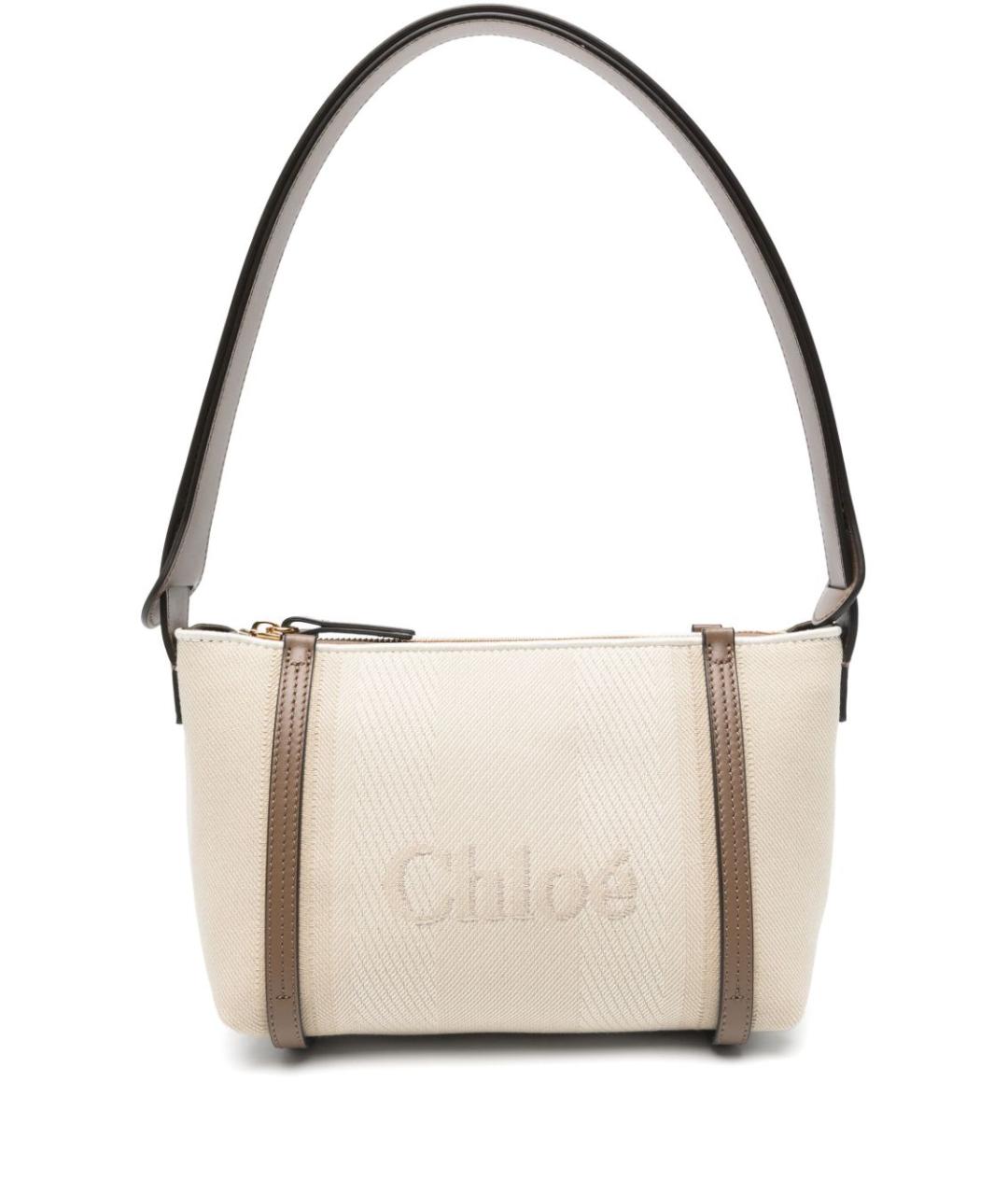 CHLOE Бежевая хлопковая сумка с короткими ручками, фото 1