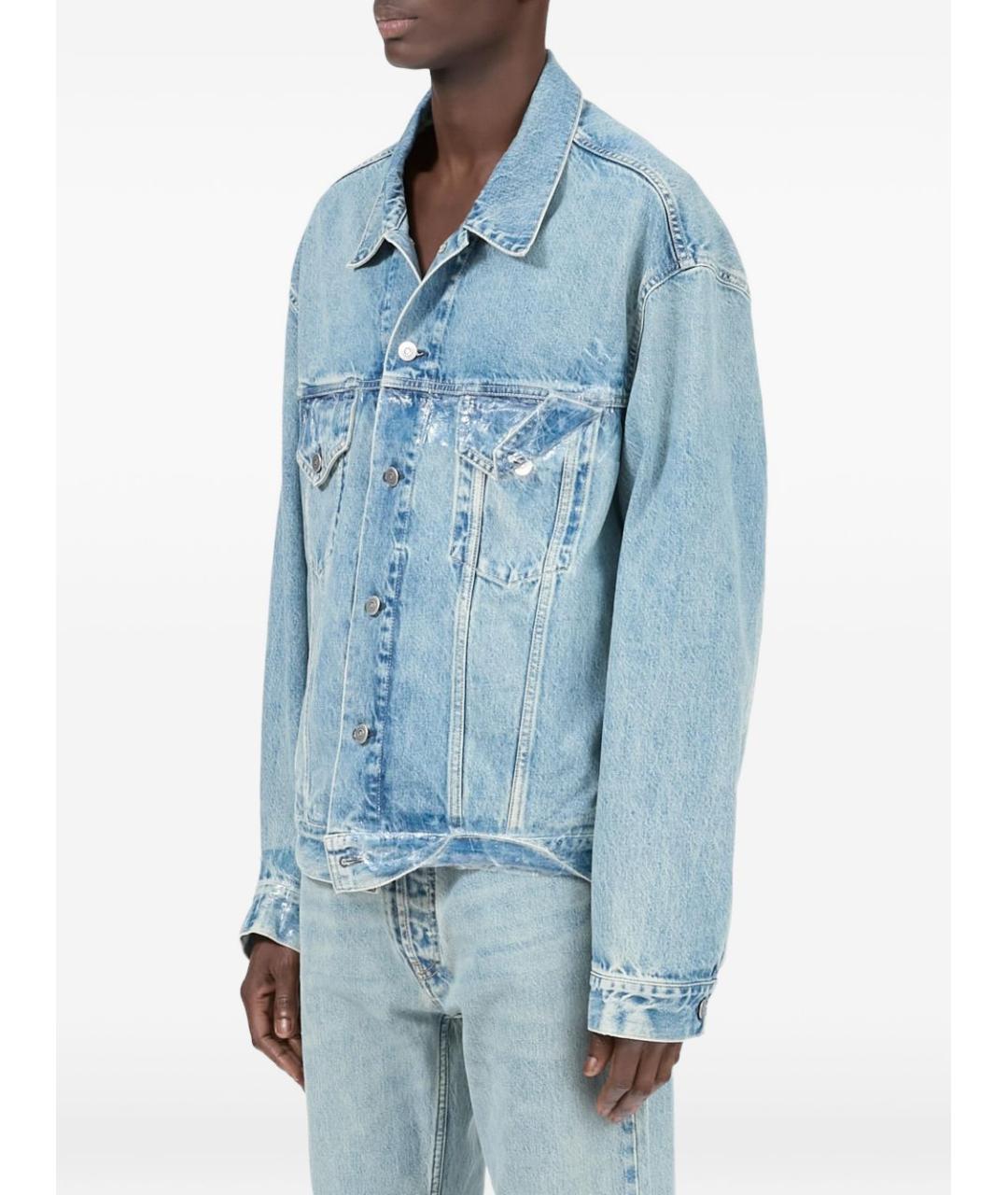 MAISON MARGIELA Голубая хлопковая куртка, фото 4