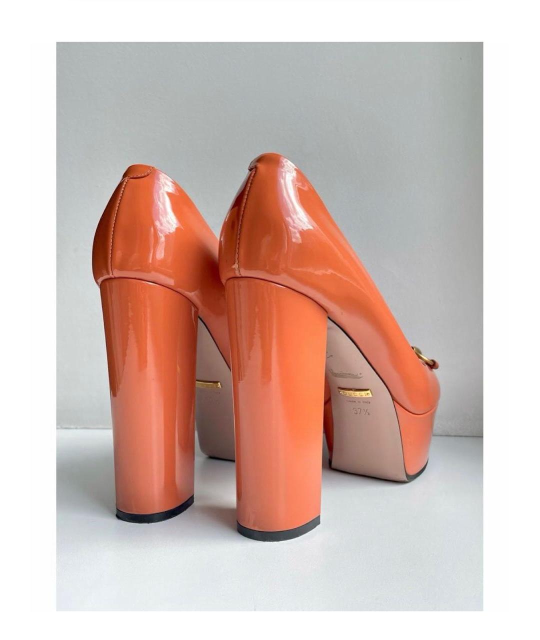 GUCCI Коралловые кожаные туфли, фото 3