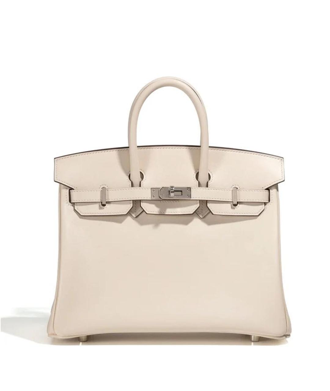 HERMES Бежевая кожаная сумка с короткими ручками, фото 9