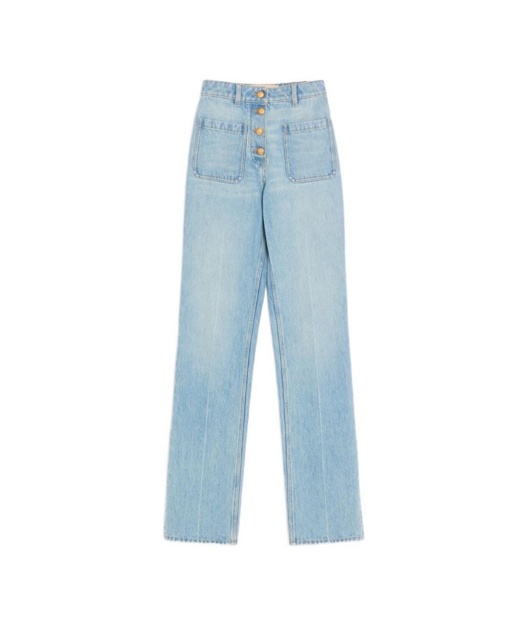 VALENTINO Голубые хлопковые прямые джинсы, фото 1
