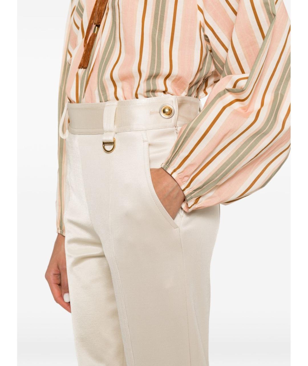 CHLOE Бежевые прямые брюки, фото 3