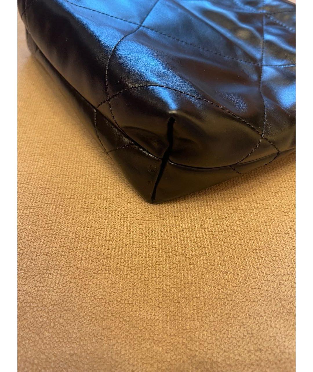 CHANEL Черная кожаная сумка через плечо, фото 6