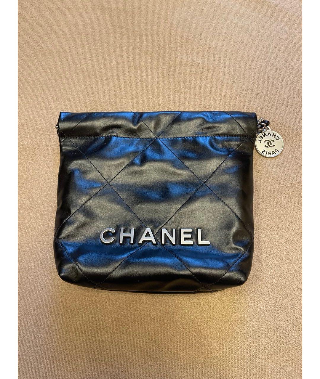 CHANEL Черная кожаная сумка через плечо, фото 7