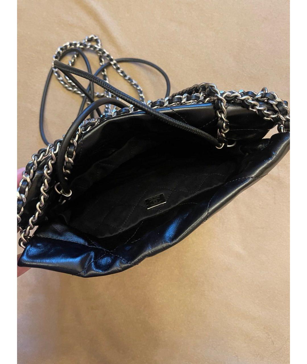 CHANEL Черная кожаная сумка через плечо, фото 4