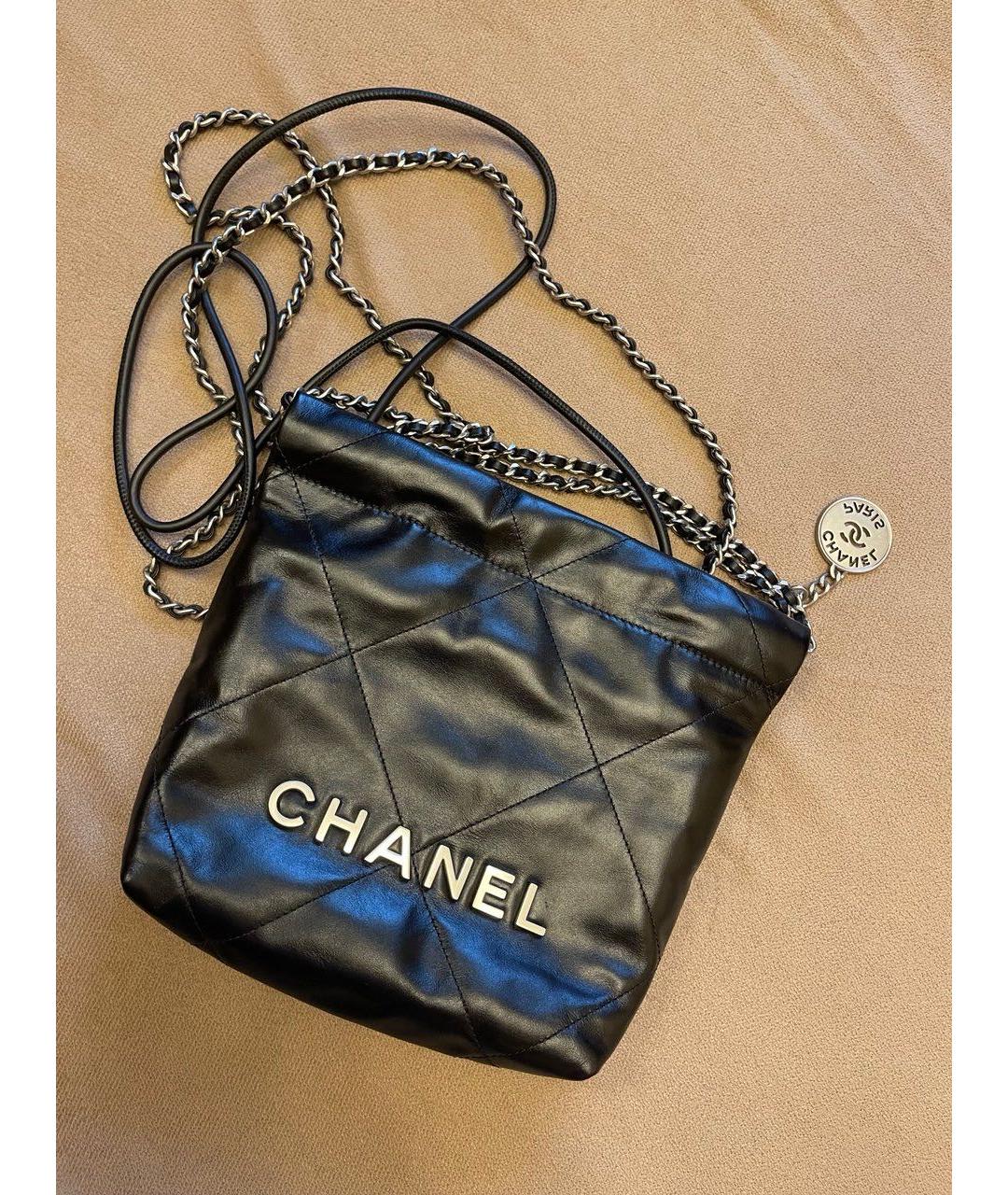 CHANEL Черная кожаная сумка через плечо, фото 5