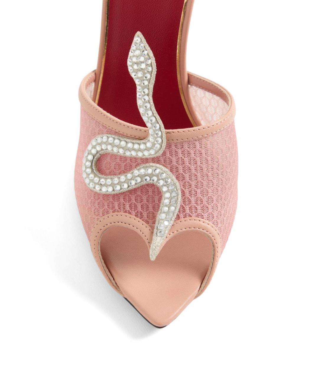 VALENTINO Розовые текстильные мюли, фото 4