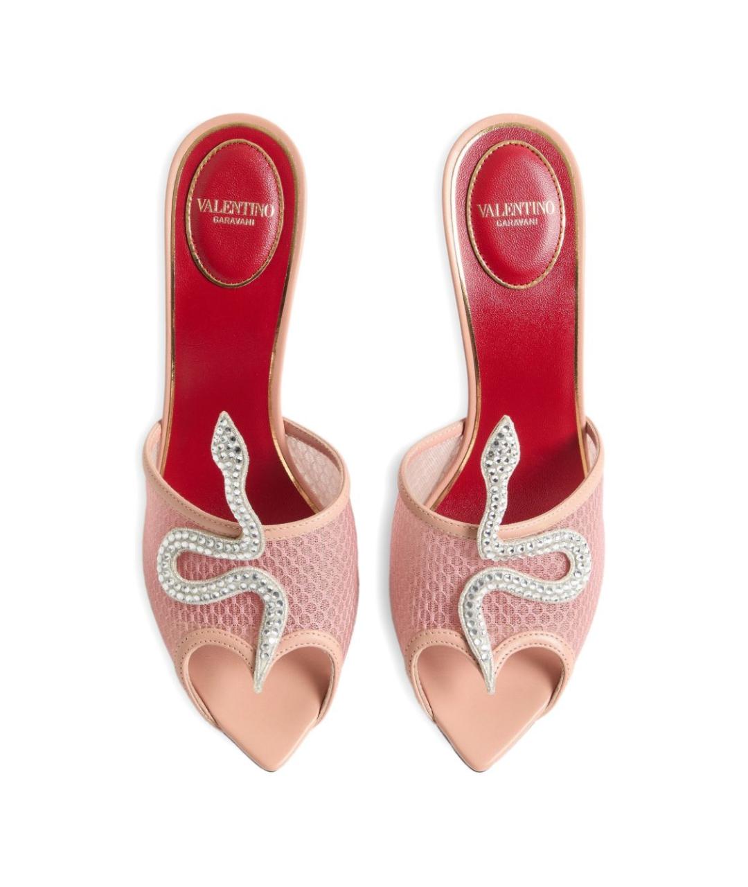 VALENTINO Розовые текстильные мюли, фото 6