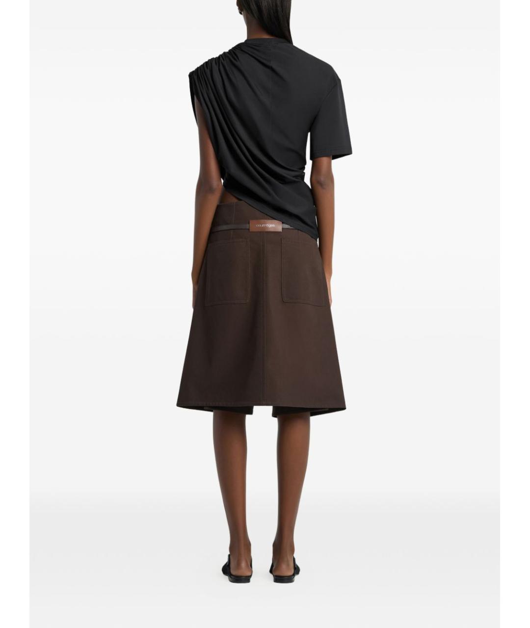 COURREGES Черная хлопковая футболка, фото 3