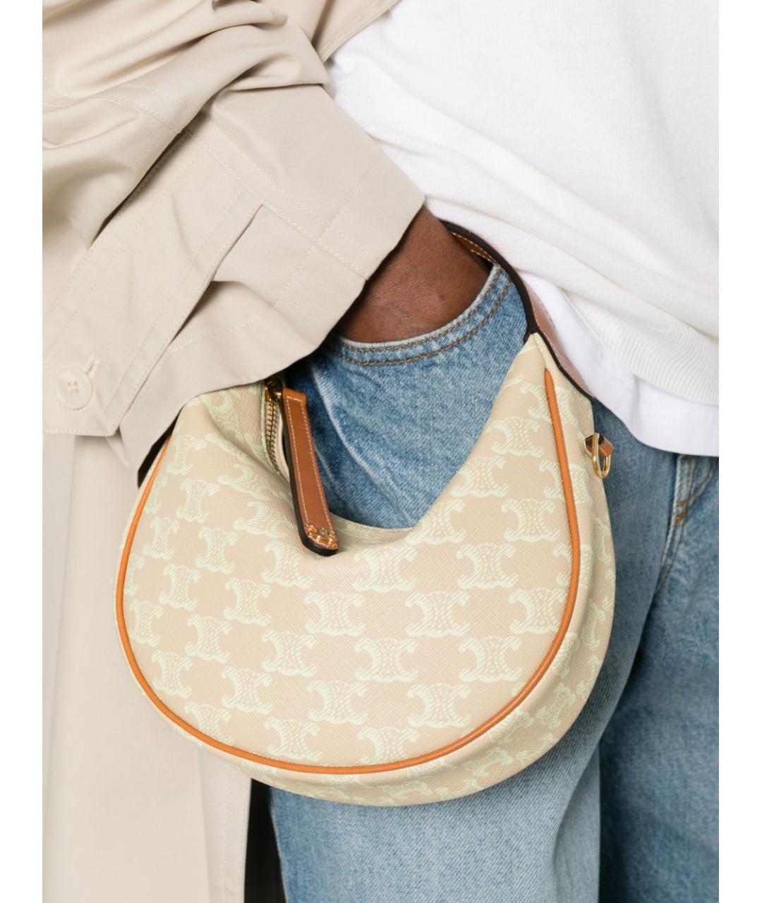 CELINE Бежевая сумка с короткими ручками, фото 4