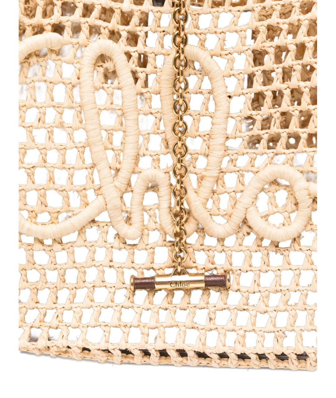 CHLOE Бежевая пелетеная сумка тоут, фото 5