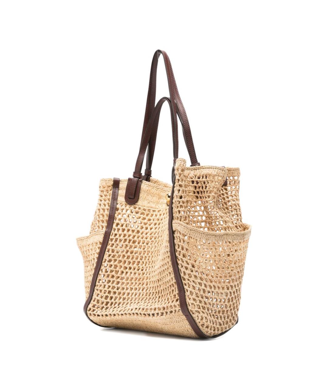 CHLOE Бежевая пелетеная сумка тоут, фото 4