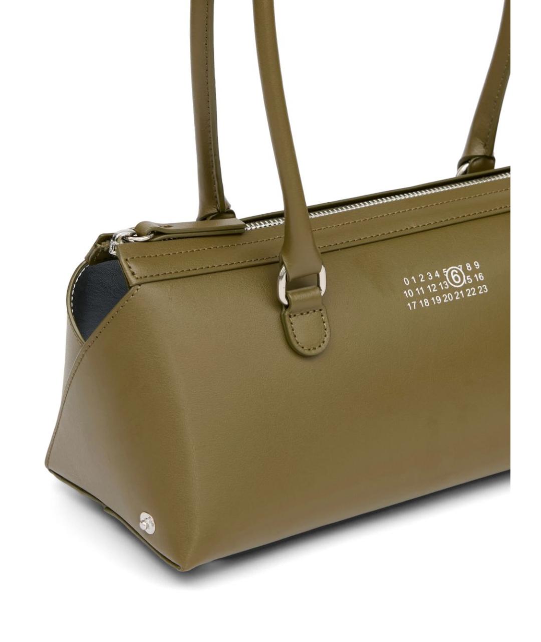 MM6 MAISON MARGIELA Хаки кожаная сумка через плечо, фото 4