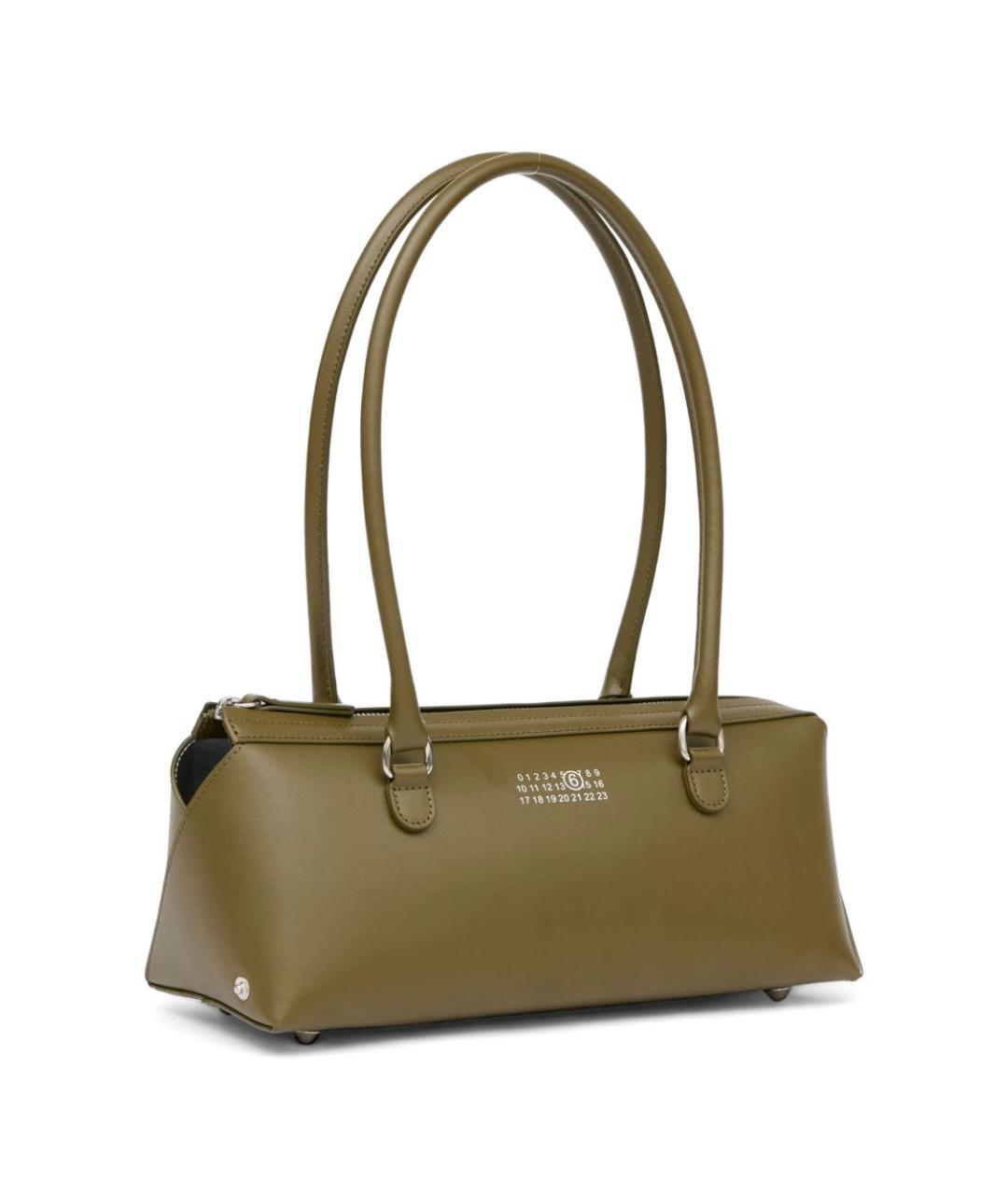 MM6 MAISON MARGIELA Хаки кожаная сумка через плечо, фото 5