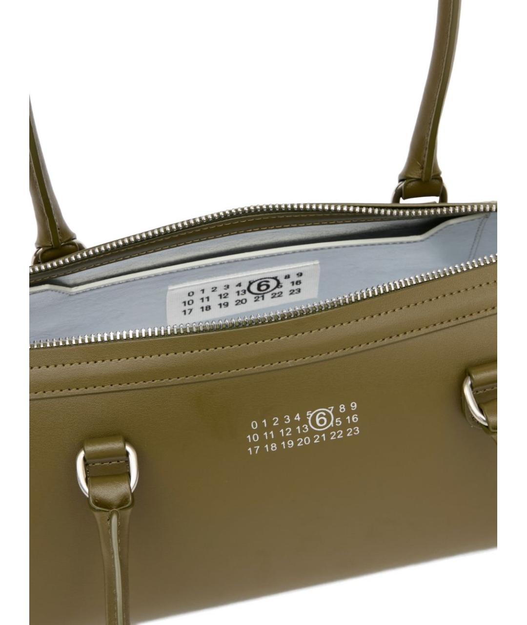 MM6 MAISON MARGIELA Хаки кожаная сумка через плечо, фото 2