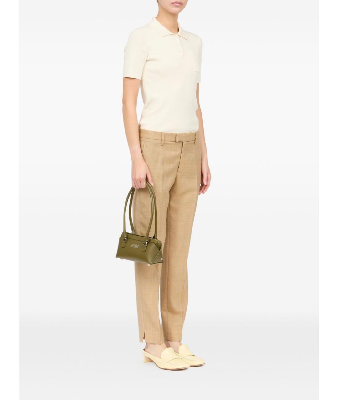 MM6 MAISON MARGIELA Хаки кожаная сумка через плечо, фото 3
